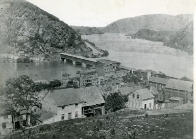 Harpers Ferry in 1859, from hill behind town